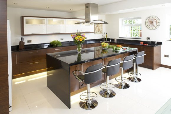 Walnut Veneer Bespoke Fitted Kitchens