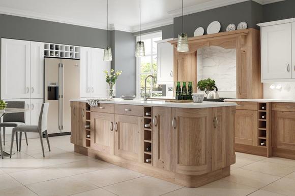 True Oak Natural with White Mix | Fitted Kitchens